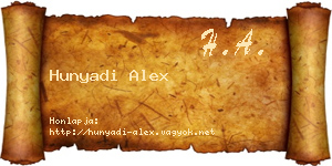 Hunyadi Alex névjegykártya